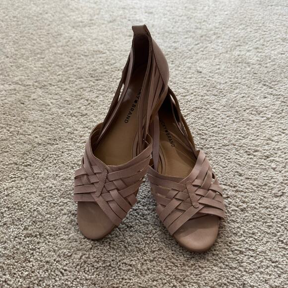 Lucky Brand Strappy Huarache Woven Sandals Open Toe Women's Size 8 Leather - Picture 1 of 9